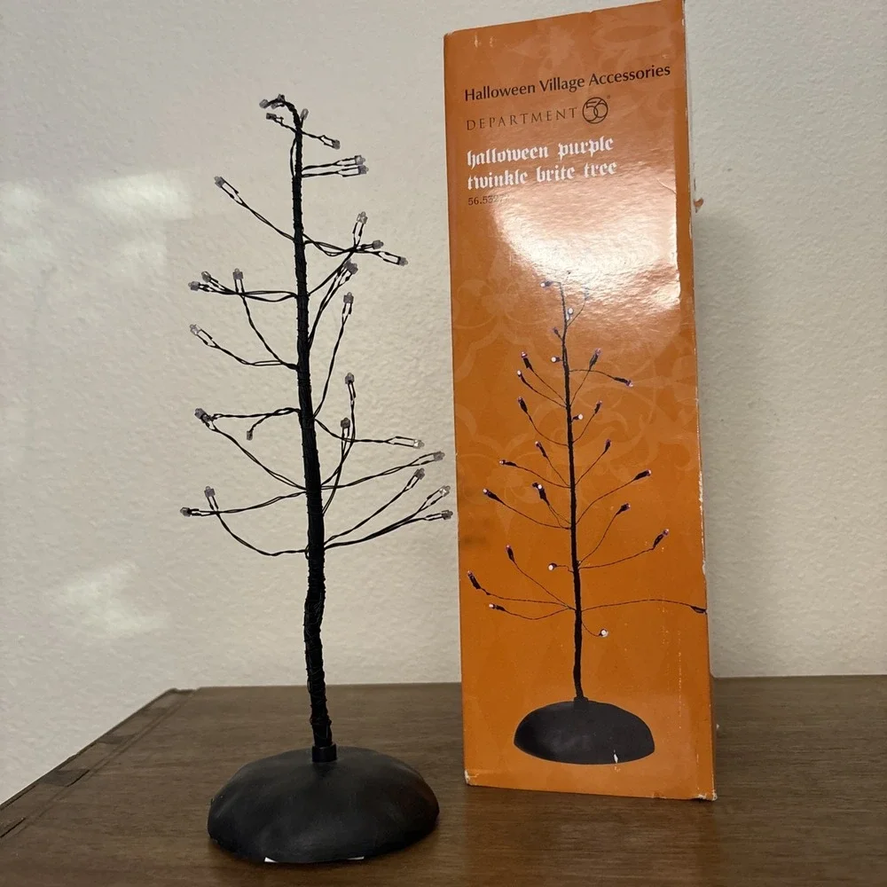 Dept 56 Halloween Purple Twinkle Brite Tree 53272 Halloween Village Accessories